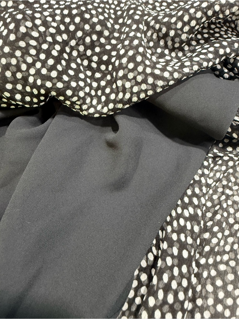 Ramy Brook 100% Silk Polka Dot Tie Neck Blouse Black White S - Picture 6 of 9